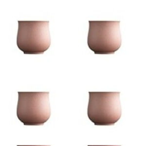 NEW Pink Set of 4 Ceramic Espresso Stoneware 4-Oz Cups Handle-Free
